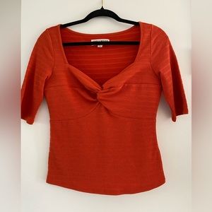 Idyllwind red orange square neck tee